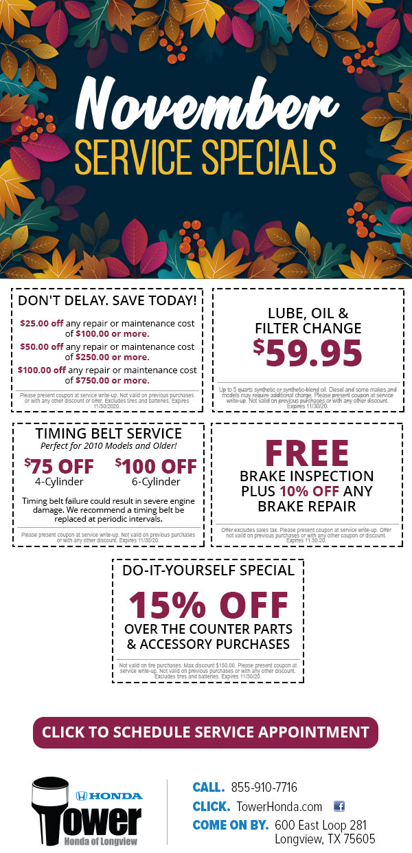 Honda Service Coupon Special Offers near Tyler TX