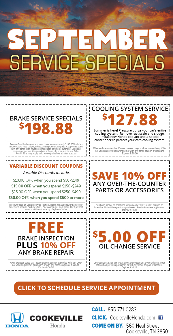 Honda Service Coupon Special Offers near Nashville TN